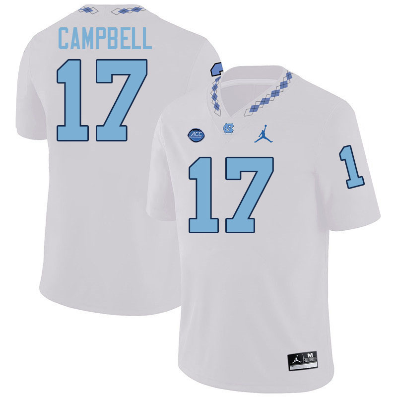 #17 Amare Campbell North Carolina Tar Heels Jerseys,Apparels,Uniforms Stitched-White